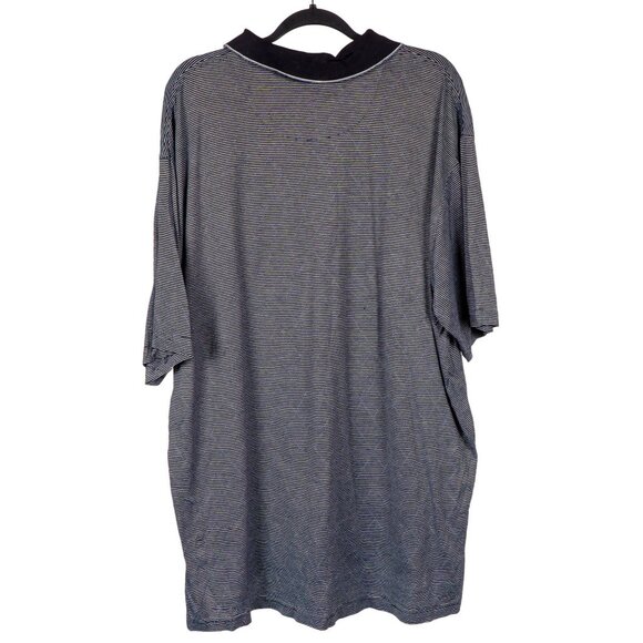 Tasso Elba Golf Polo Shirt XL Black White Striped Diamond Long Mercerized Cotton - Picture 2 of 7